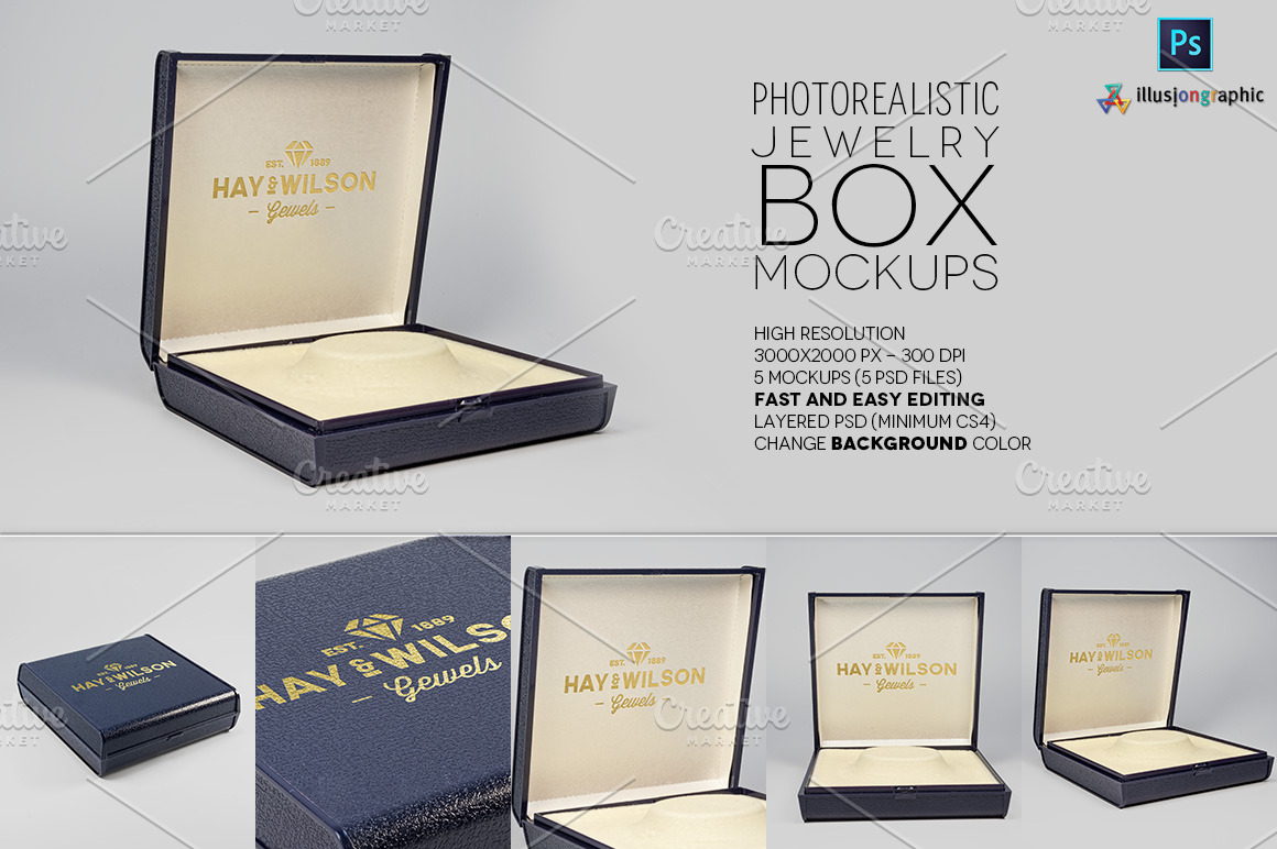 Download Logo On Jewelry Box Mockups V 1 Creative Photoshop Templates Creative Market