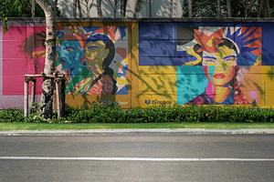 Mural Street Mockup Creative Photoshop Templates Creative Market