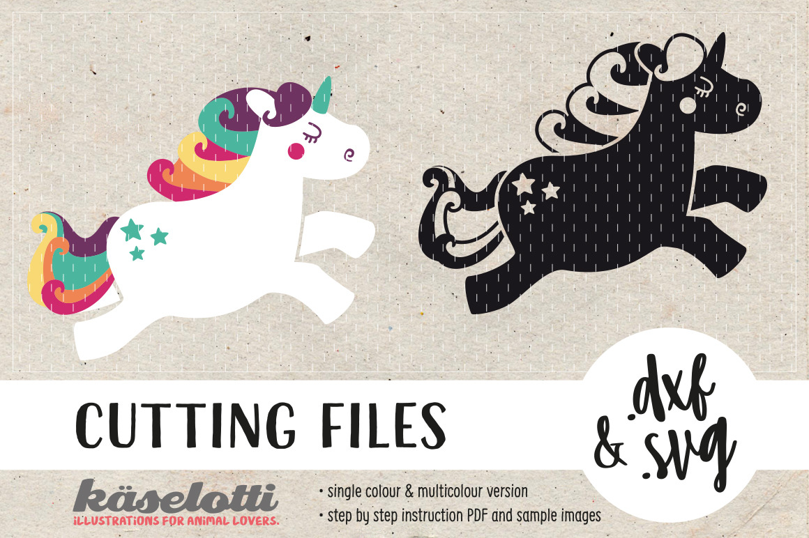 Download Svg Dxf Cutting File Jumping Unicorn Pre Designed Photoshop Graphics Creative Market