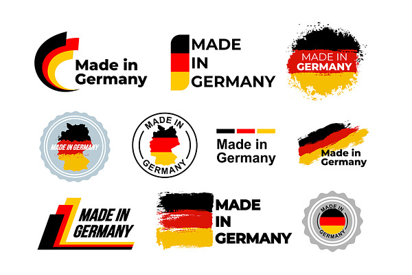 Set Of Design Made In Germany Logo Pre Designed Illustrator Graphics Creative Market