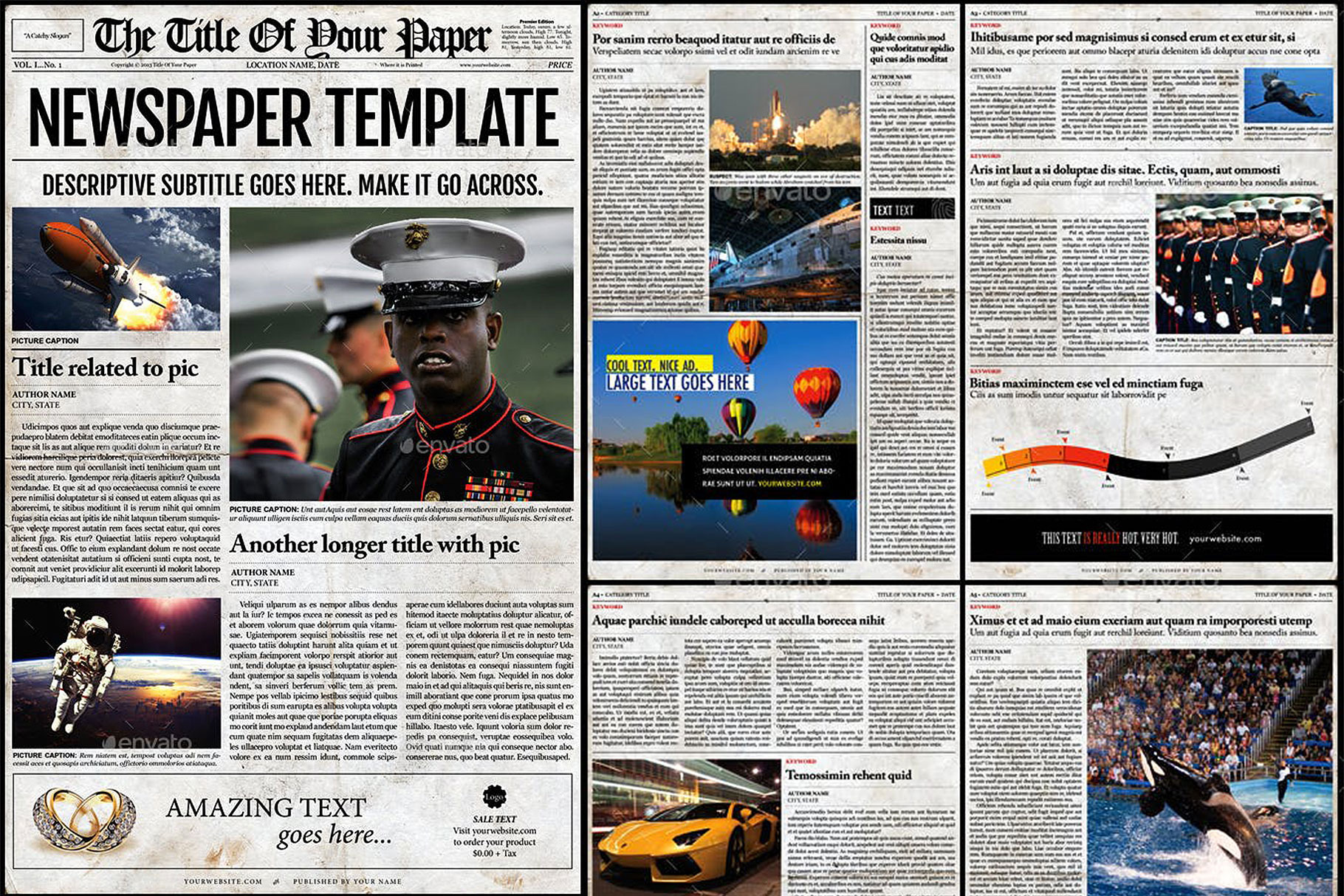 Old Style Newspaper Template Creative Indesign Templates Creative Market