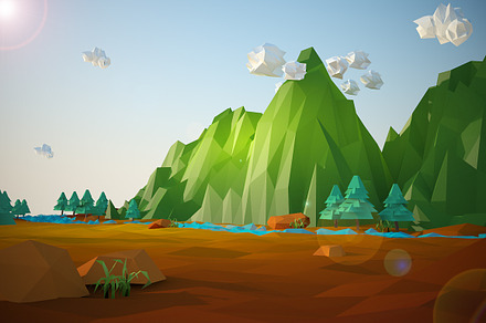 Low Poly Nature Pack | 3D Model Obj ~ Creative Market