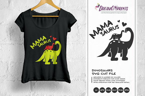 Download Mamasaurus Svg Dinosaur Mom Svg Pre Designed Photoshop Graphics Creative Market