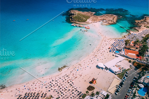 Aerial View Of Beautiful Nissi Beach Featuring Beach Cyprus And Ayia High Quality Nature Stock Photos Creative Market