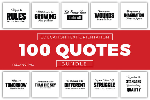 Download 100 Education Quotes Bundle Creative Photoshop Templates Creative Market