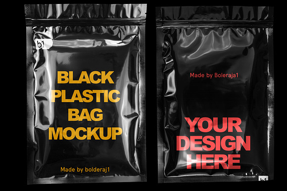 Download Black Plastic Bag Mockup Creative Illustrator Templates Creative Market