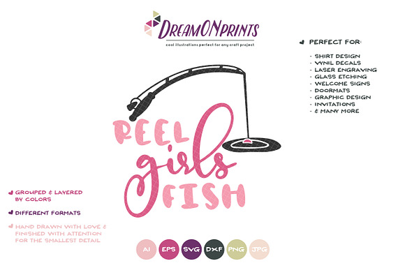 Download Fishing Svg Reel Girls Fish Svg Pre Designed Photoshop Graphics Creative Market