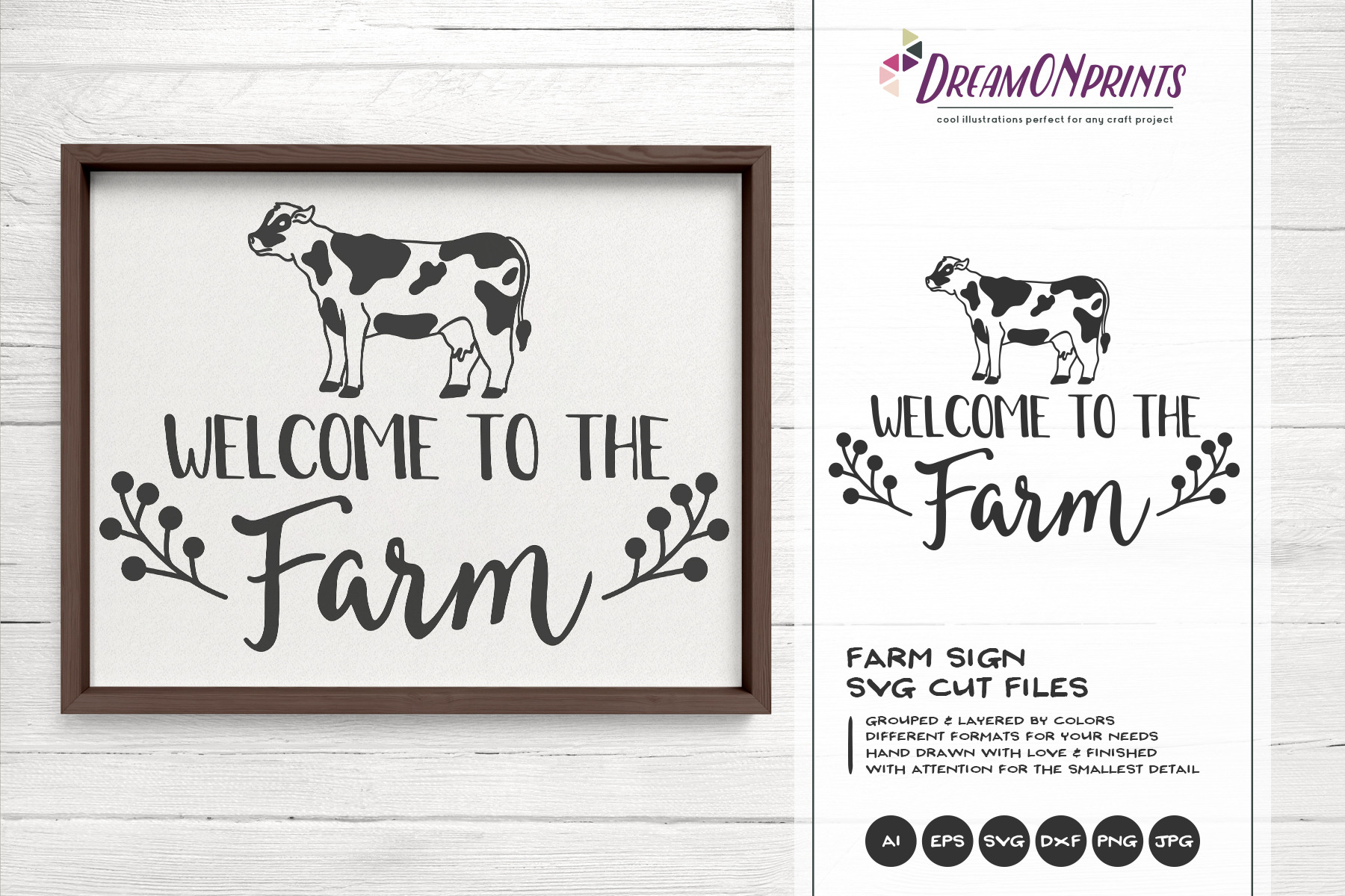 Download Welcome To The Farm Svg Cow Svg Pre Designed Photoshop Graphics Creative Market PSD Mockup Templates