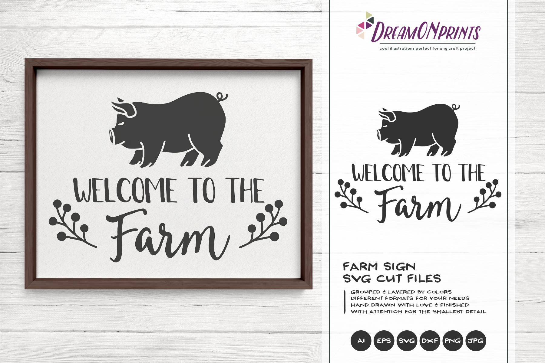 Download Welcome To The Farm Svg Pig Svg Pre Designed Photoshop Graphics Creative Market PSD Mockup Templates