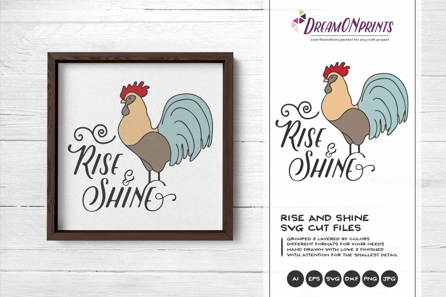 Download Rise And Shine Svg Rooster Farm Pre Designed Photoshop Graphics Creative Market