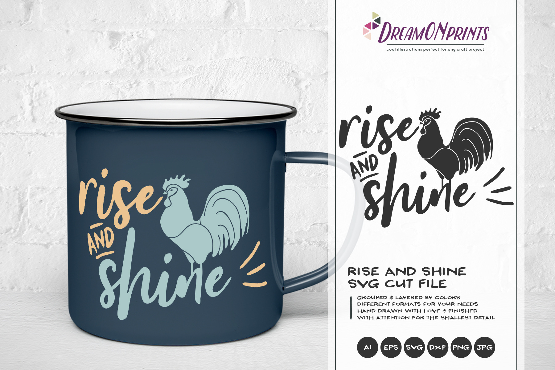 Download Rise And Shine Svg Rooster Svg Vec Pre Designed Photoshop Graphics Creative Market