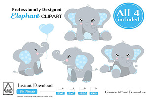 Download Blue Mint Baby Elephant Png Babyboy Pre Designed Photoshop Graphics Creative Market