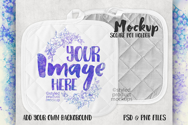 Download Pot Holder Mockup - Sublimation | Creative Photoshop Templates ~ Creative Market