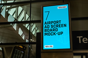 Download Poster On Airport Mockup Creative Photoshop Templates Creative Market