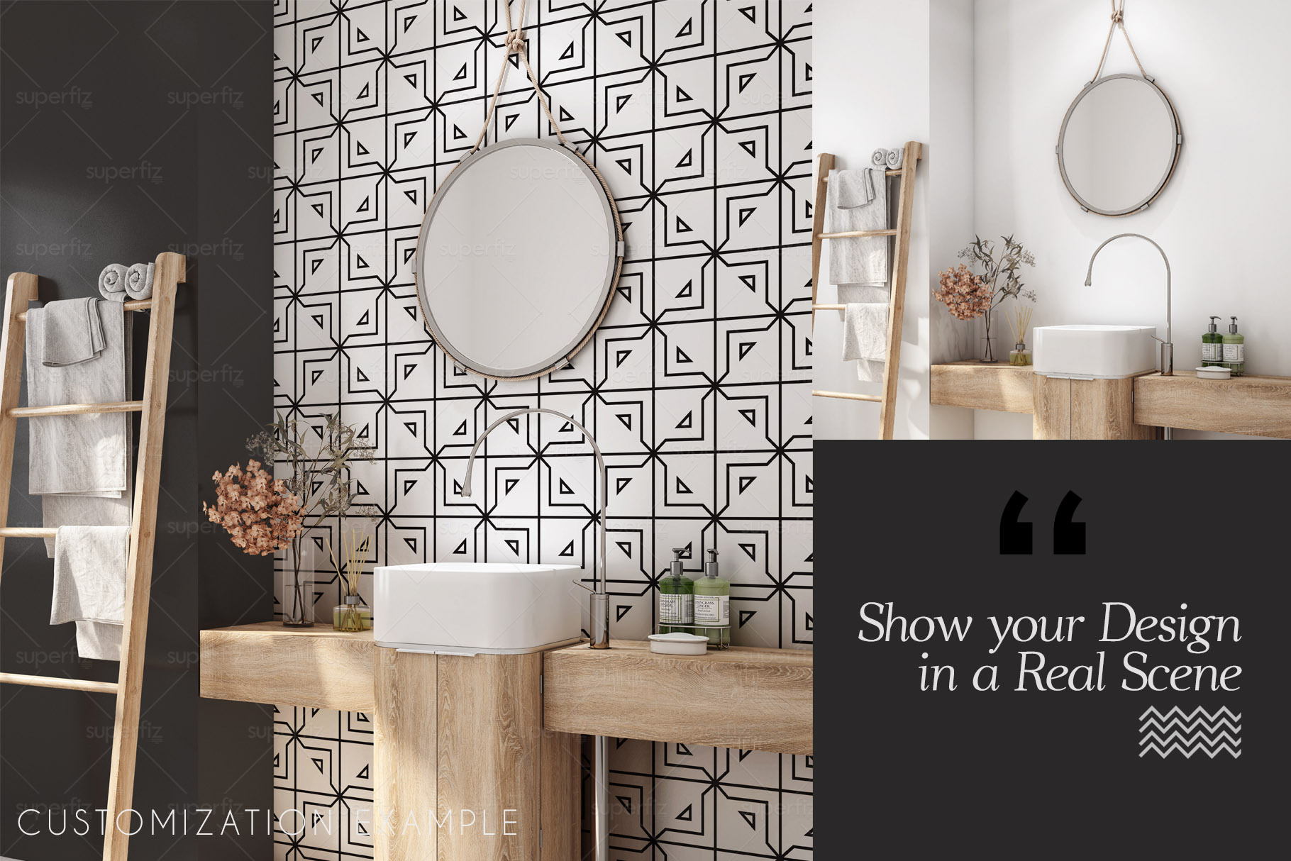 Download Blank Wall Mockup Bathroom Sm80 Creative Photoshop Templates Creative Market