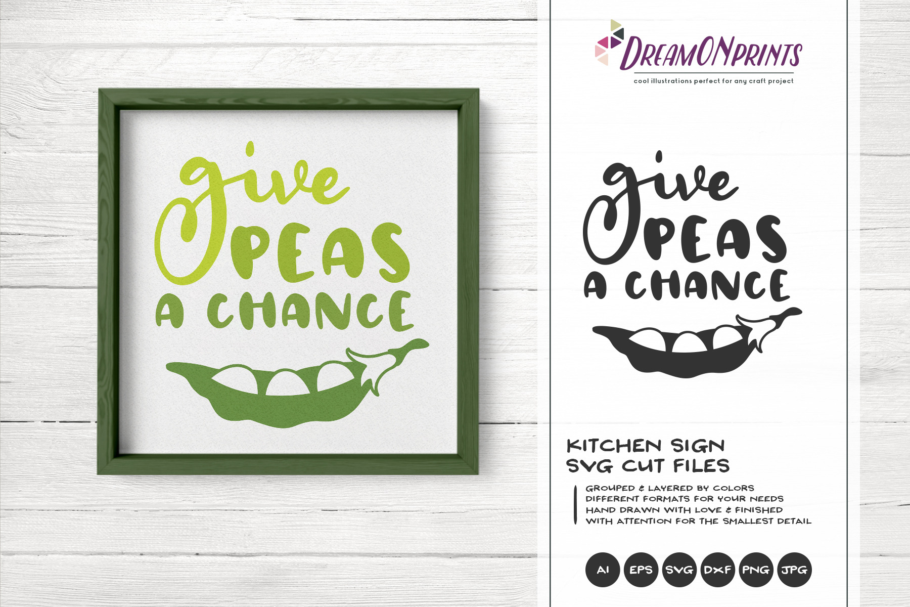 Download Give Peas A Chance Food Pun Svg Pre Designed Photoshop Graphics Creative Market