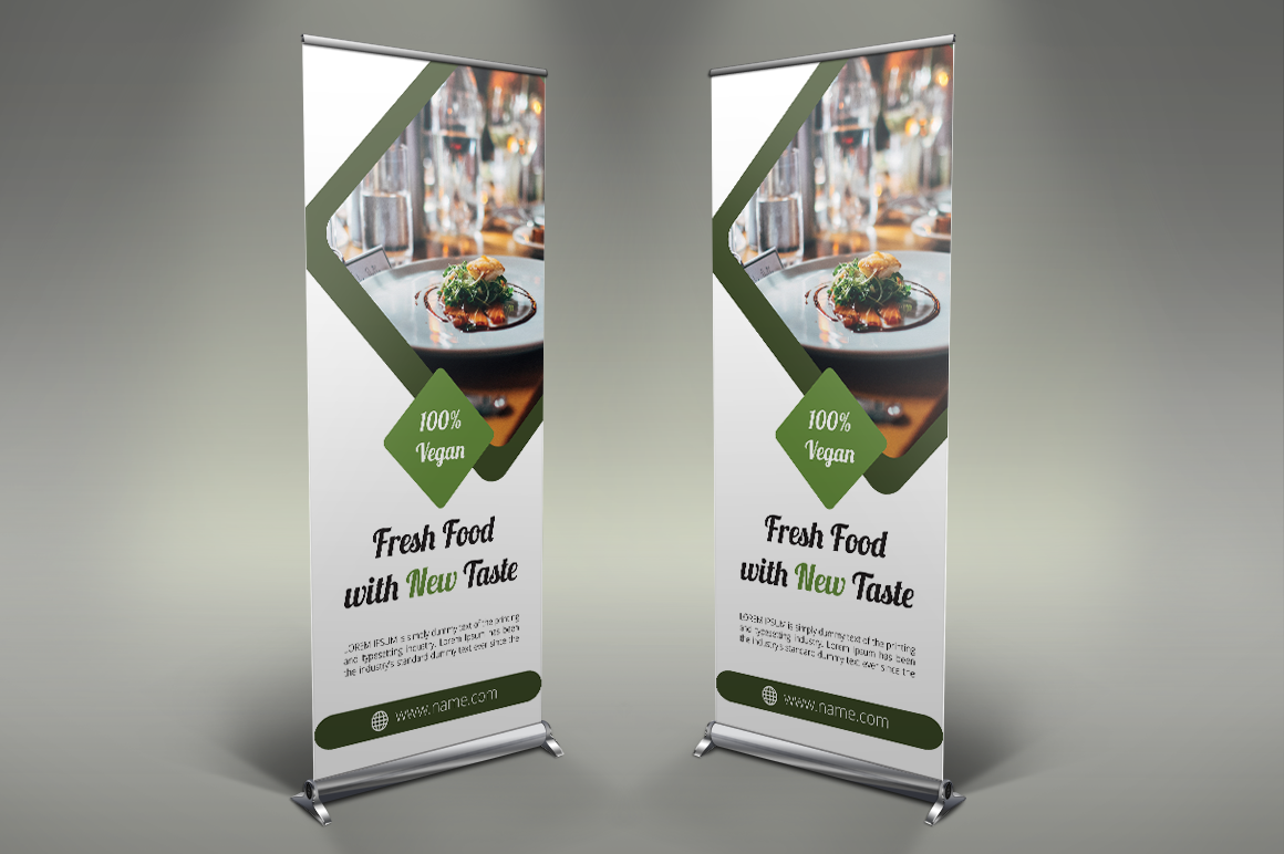 Restaurant Roll Up Banner Creative Other Presentation Software Templates Creative Market