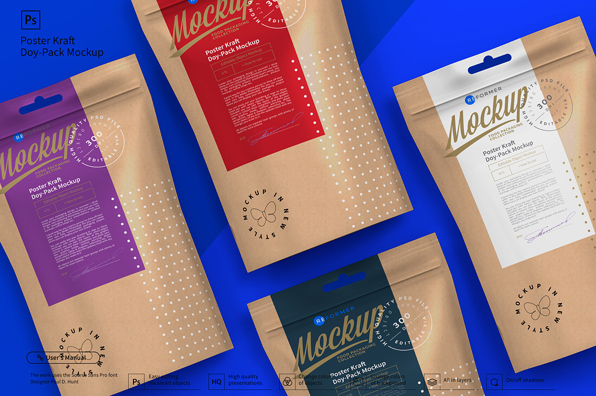 Poster Kraft Doy-Pack Mockup | Packaging Mockups ~ Creative Market