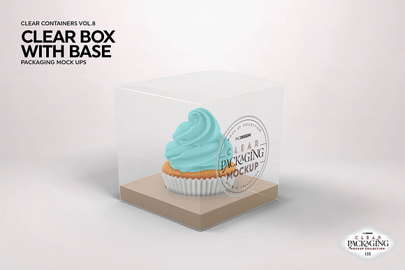 Download Clear Cupcake Box Packaging Mockup Creative Photoshop Templates Creative Market