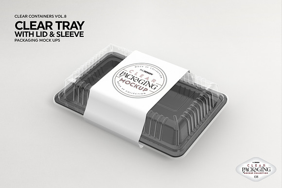 Download Clear Tray With Lid Packaging Mockup Creative Photoshop Templates Creative Market