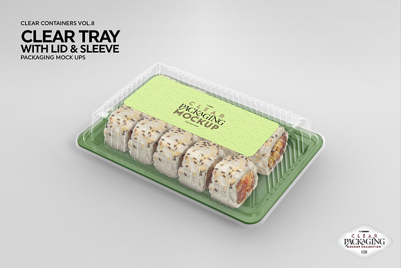 Download Clear Tray With Lid Packaging Mockup Creative Photoshop Templates Creative Market