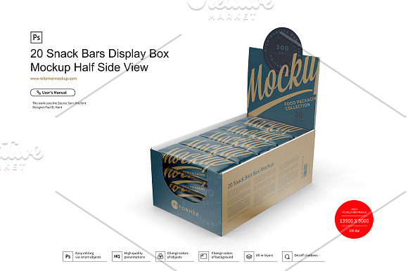 Download 20 Snack Bars Display Box Mockup Creative Photoshop Templates Creative Market