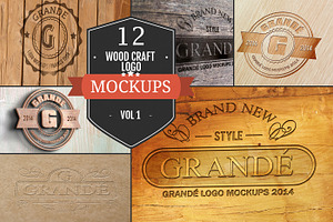 Download Wood Burn Logo Mockup Creative Photoshop Templates Creative Market