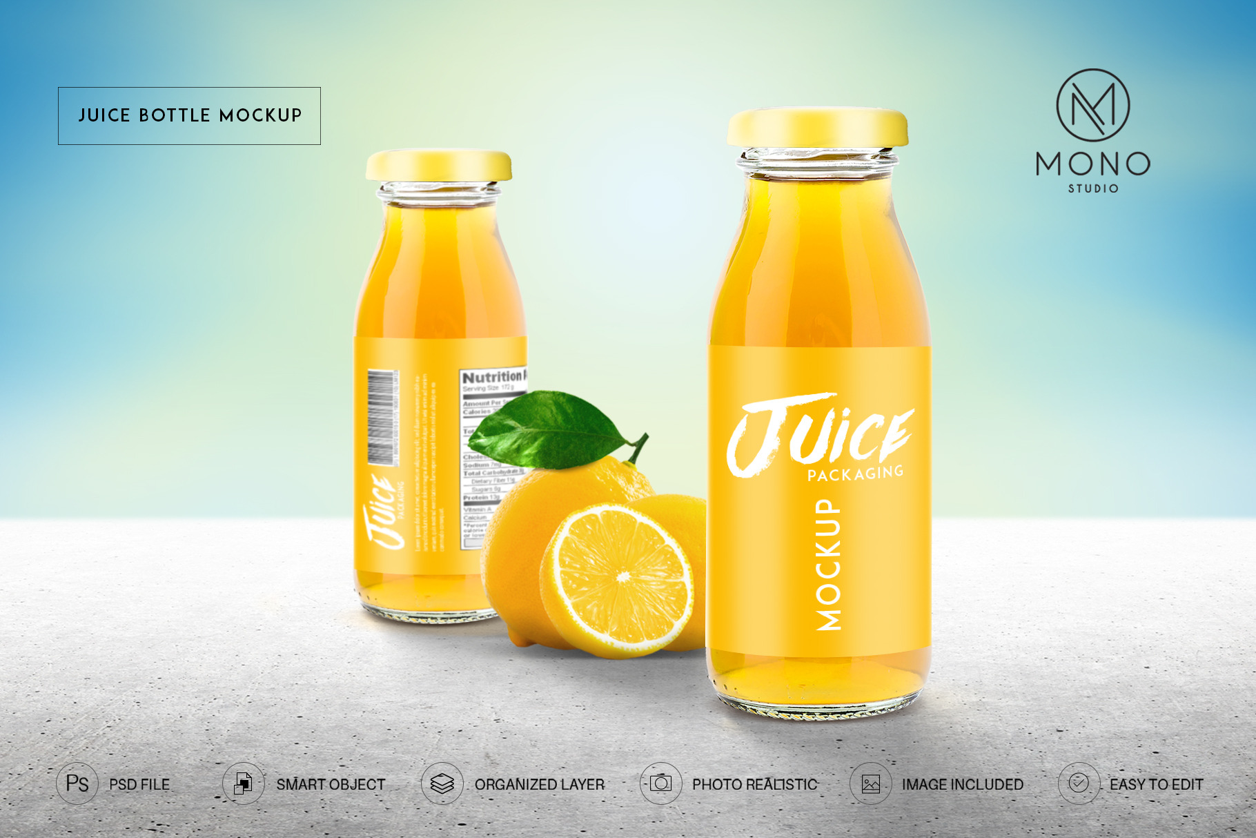 Download Juice Bottle Mock Up Creative Photoshop Templates Creative Market