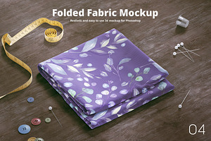 Download Folded Fabric Mock Up Creative Photoshop Templates Creative Market