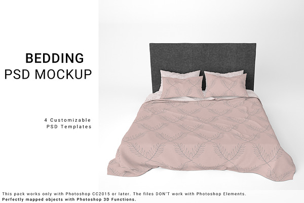 Download Bed Linen Mockup Set Creative Photoshop Templates Creative Market