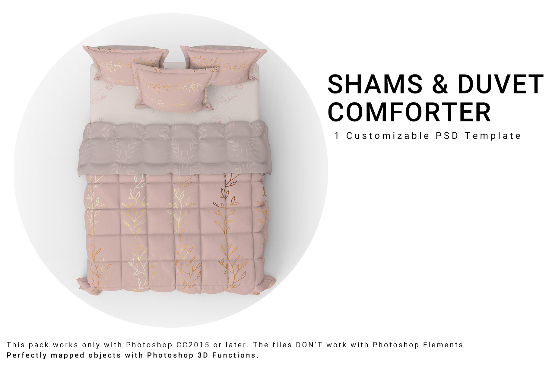 Download Duvet Comforter and Shams Mockup Set | Creative Photoshop ...