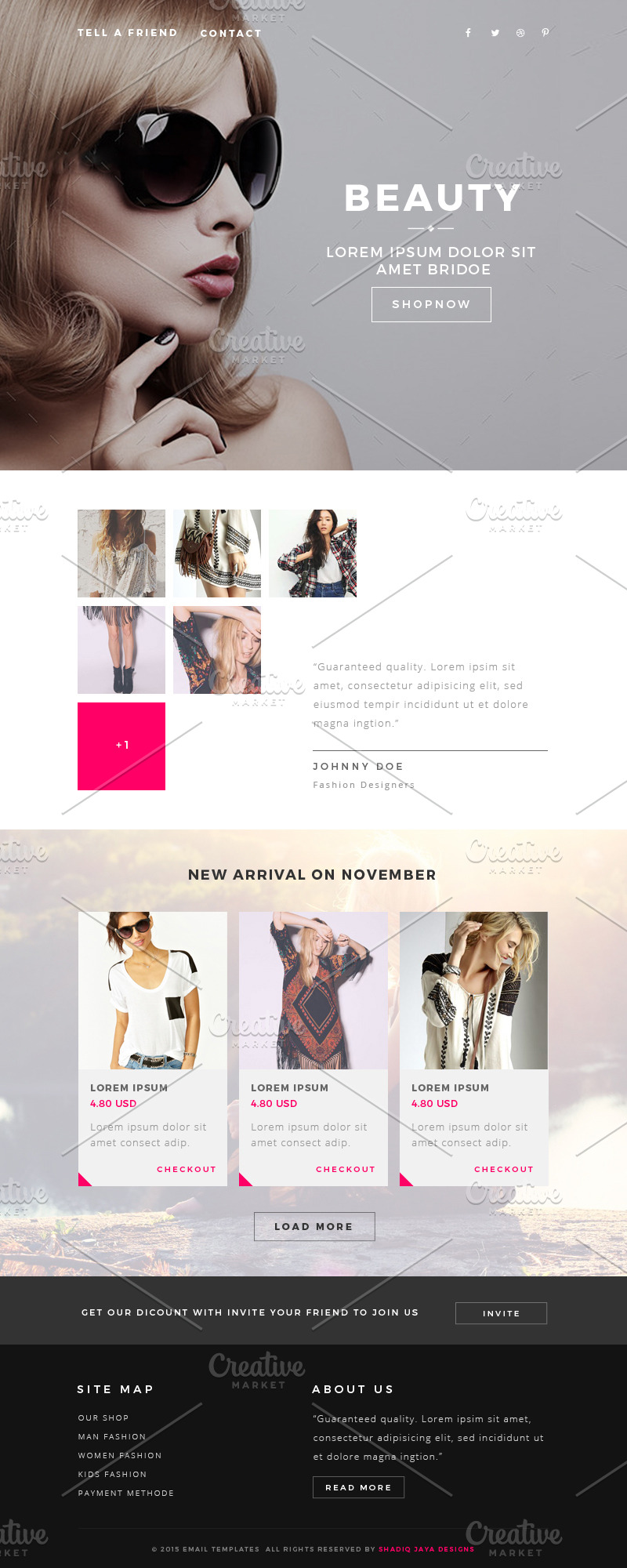 Responsive Fashion Email Templates | Email Templates ~ Creative Market