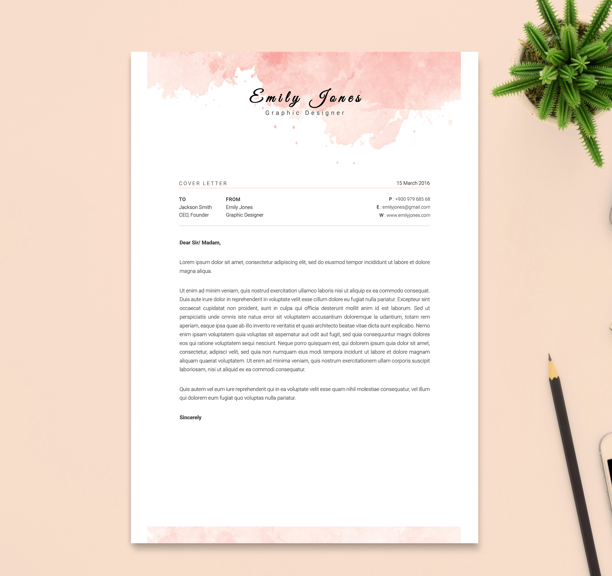 2 Page Resume & CoverLetter Template | Resume Templates ~ Creative Market