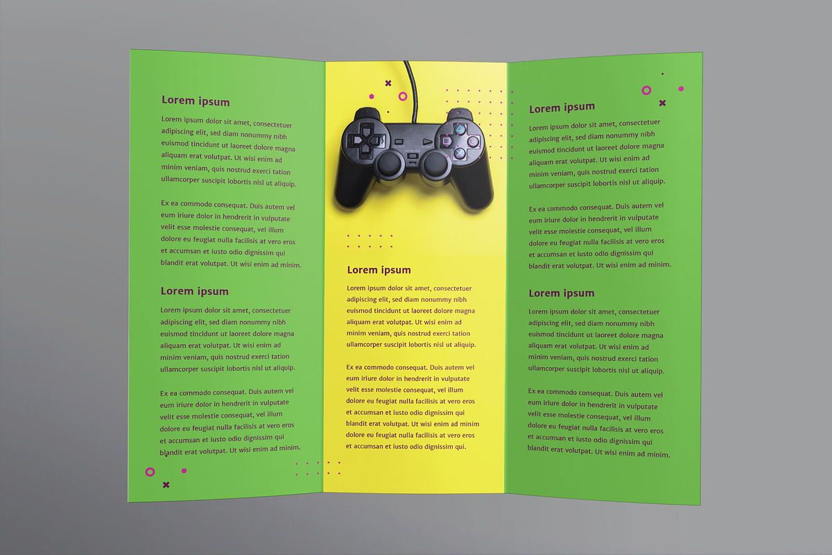 Gaming Company Brochure Trifold Creative Illustrator Templates