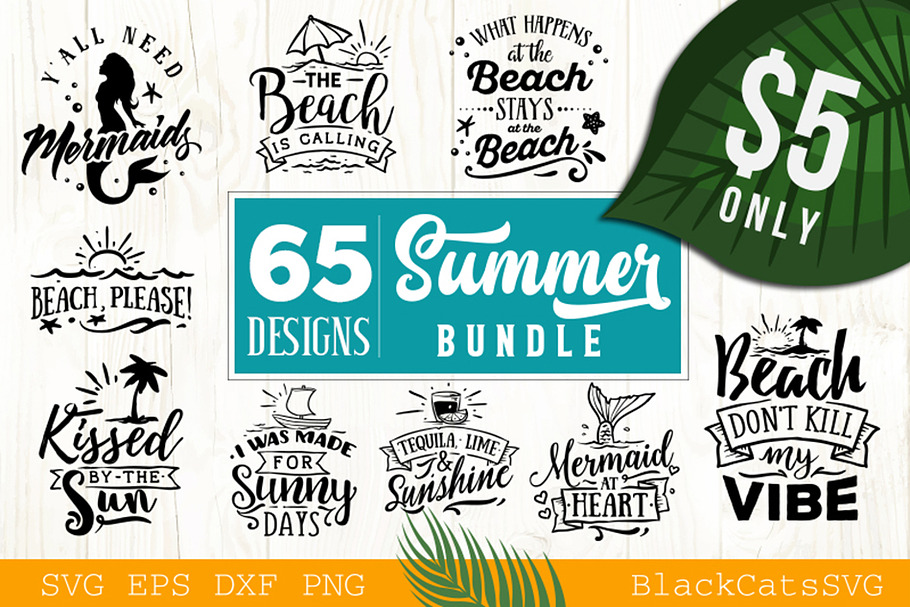 Download Summer Svg Bundle 65 Designs Pre Designed Illustrator Graphics Creative Market