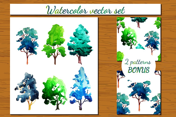 Watercolor vector Tree | Pre-Designed Illustrator Graphics ~ Creative Market