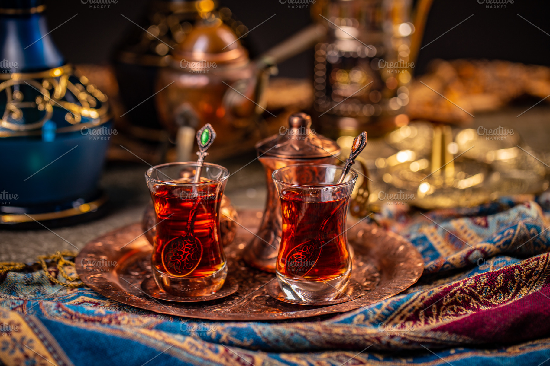 Turkish tea in a traditional cups featuring tea, turkish, and