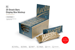 Download 20 Snack Bars Box Mockup Creative Photoshop Templates Creative Market