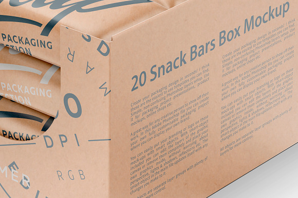 Download Kraft Snack Bars Display Box Mock Up Creative Photoshop Templates Creative Market