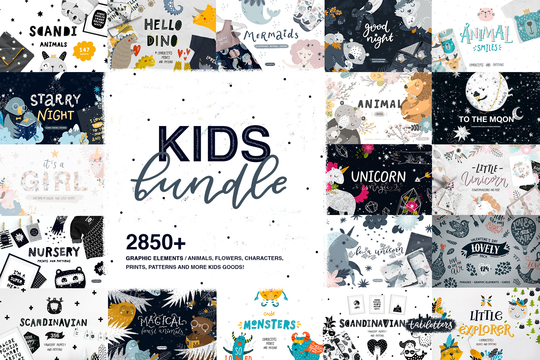 Kids Bundle / Graphic & Patterns  Animal Illustrations ~ Creative