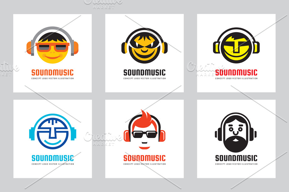 Audio Sound Music Vector Logo Set | Branding & Logo Templates ...