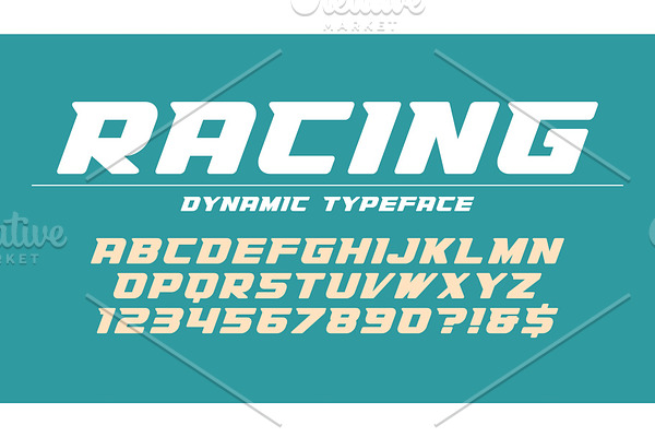 Racing alphabet design | Pre-Designed Vector Graphics ~ Creative Market