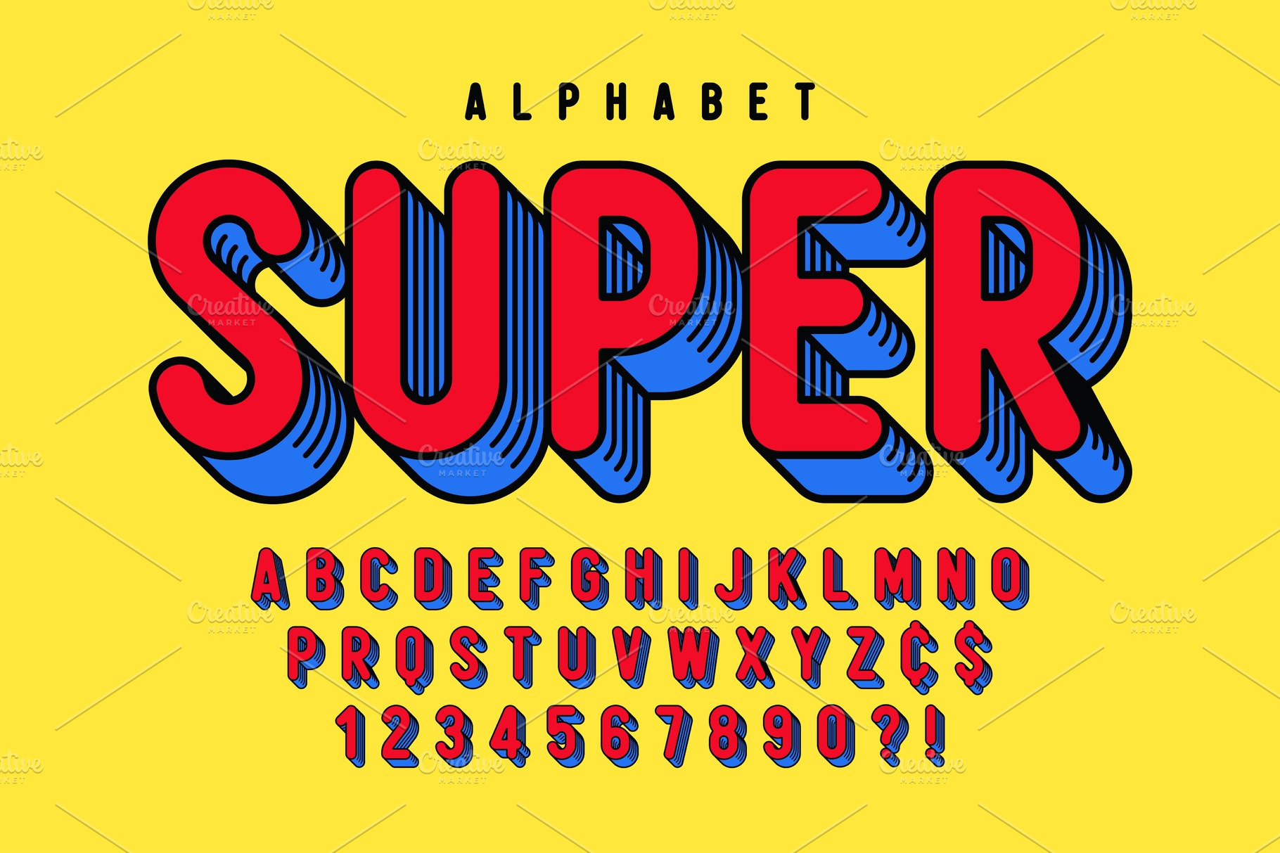 Trendy 3d comical alphabet | Illustrations ~ Creative Market