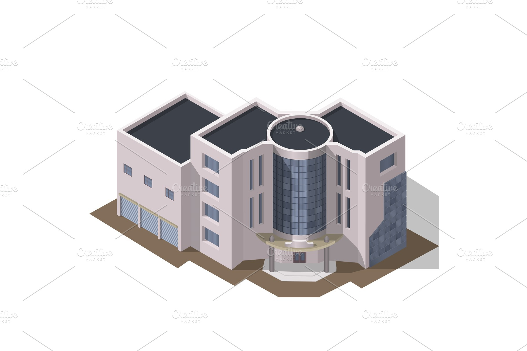 Business modern 3d urban building | Vector Graphics ~ Creative Market