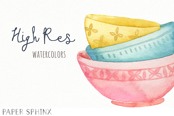 Watercolor Baking Supplies Clipart