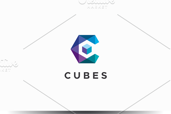 Download Cubes Letter C Logo Creative Illustrator Templates Creative Market