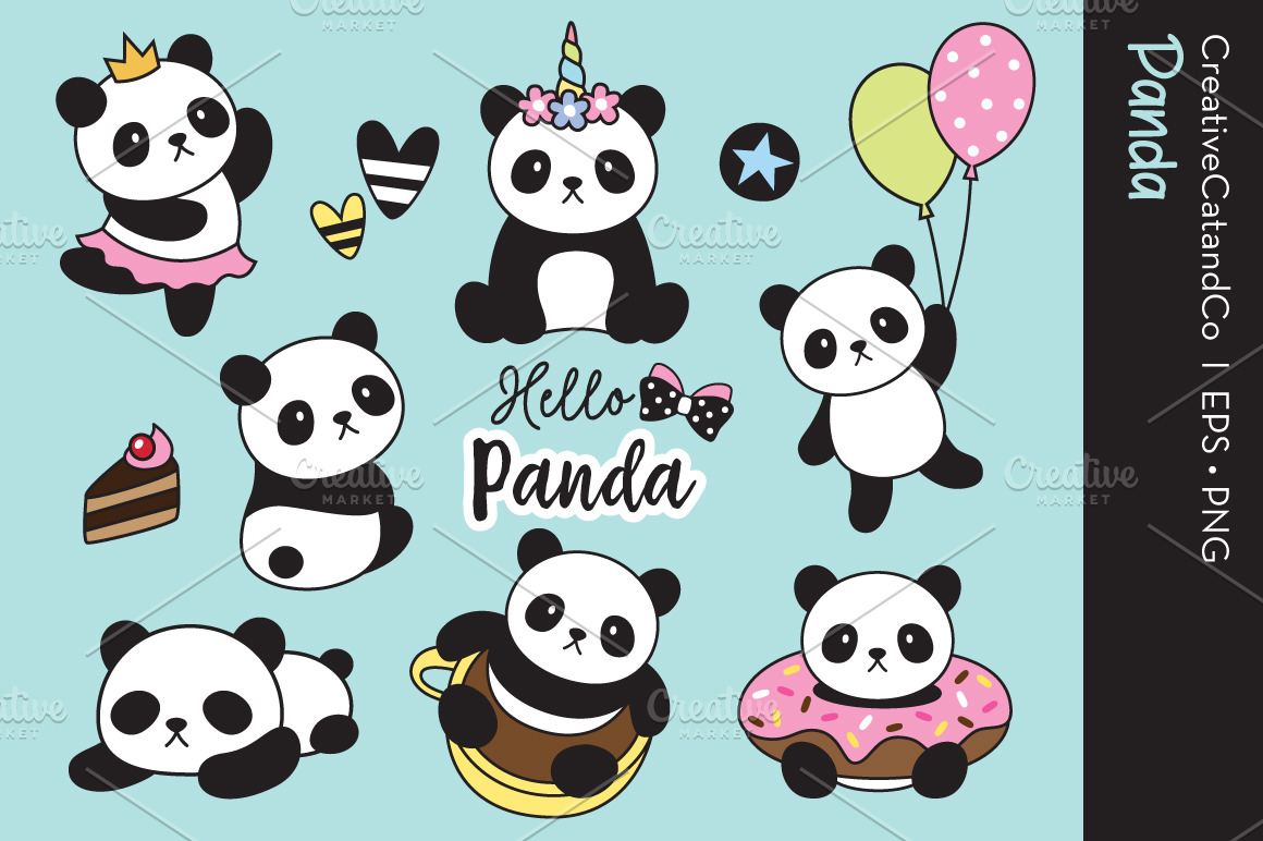 Panda Vector Png Clipart Pre Designed Photoshop Graphics Creative Market