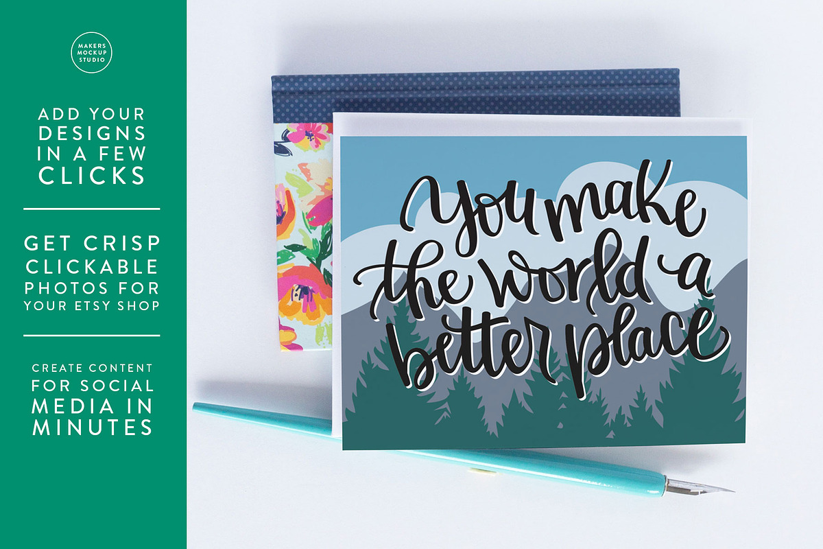 Download Styled A2 Greeting Card Mockup | Creative Photoshop ...