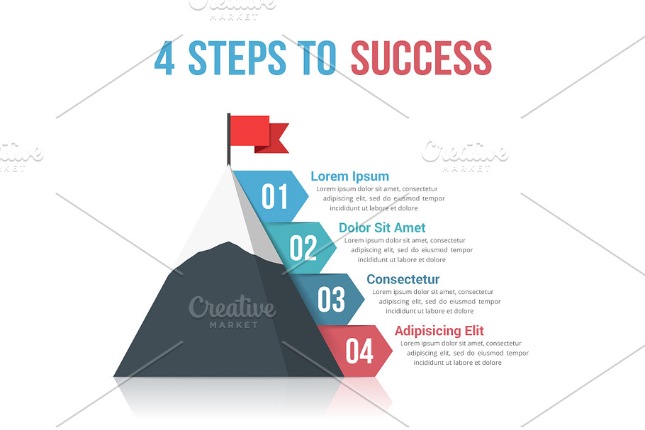 3 Steps to Success Infographics | Pre-Designed Photoshop Graphics ...