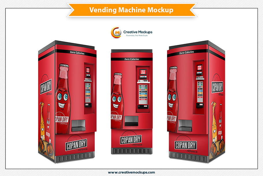 Download Beverage Vending Machine Mockup | Creative Photoshop Templates ~ Creative Market